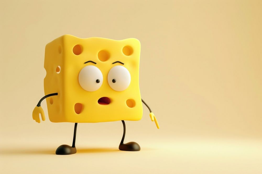3d cheese character cartoon toy anthropomorphic.