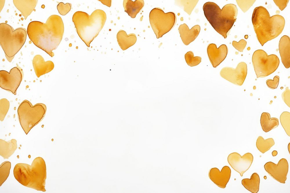 Hearts border frame backgrounds petal gold.