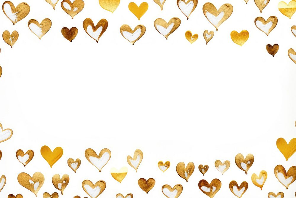 Hearts border frame backgrounds gold pattern.