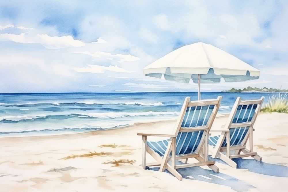 Beach furniture outdoors horizon.