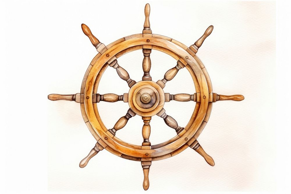 Pirate ship wheel vehicle white background transportation.