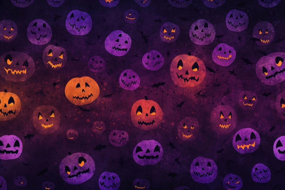 Halloween Risograph printing paper texture clean background backgrounds anthropomorphic jack-o'-lantern.