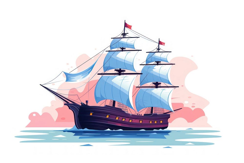Pirate ship sailboat vehicle art.
