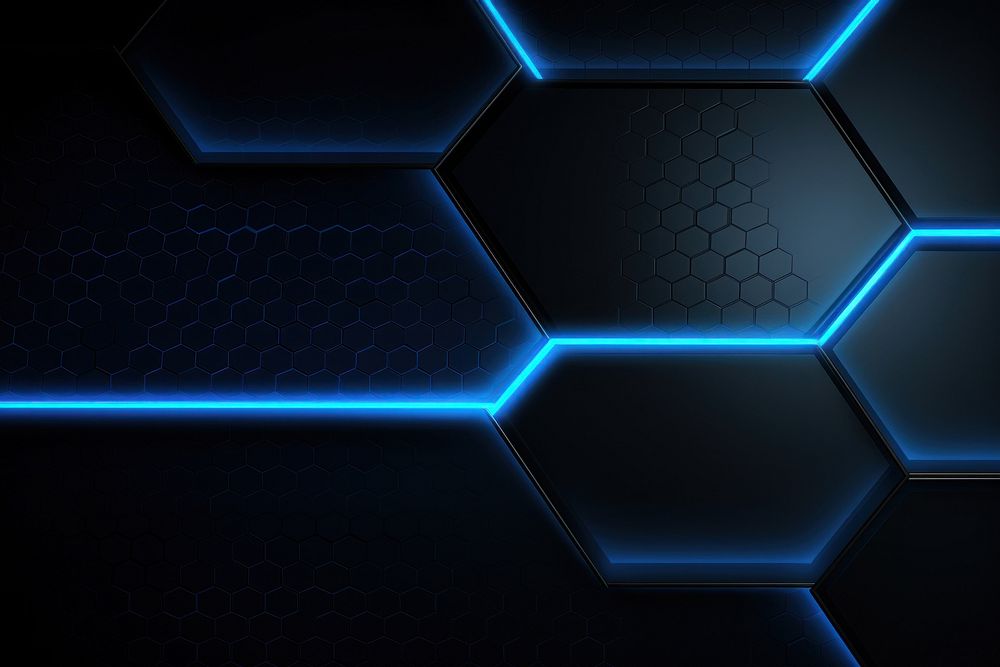 Blue tech hexagon on dark background backgrounds pattern light.