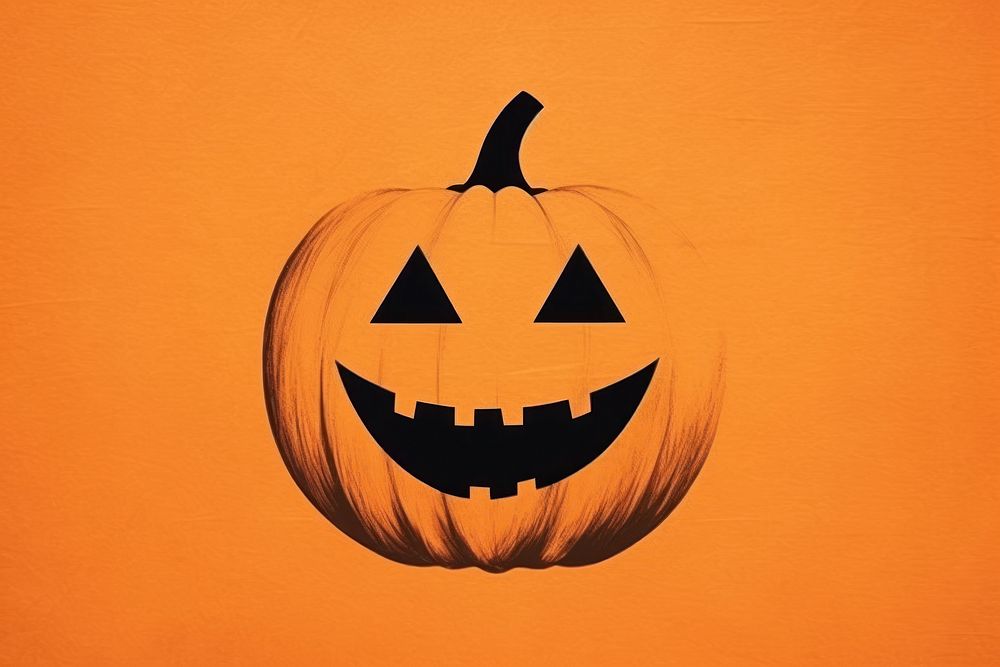 Minimal simple Background of halloween anthropomorphic jack-o'-lantern representation.