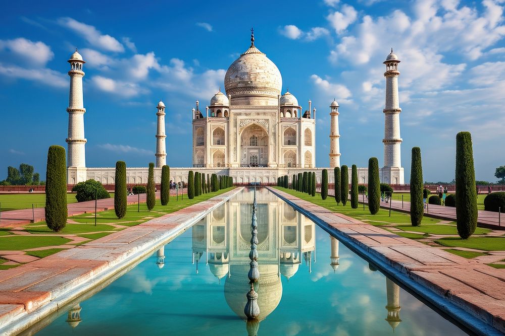 Taj Mahal in India in Ramadan architecture outdoors landmark.