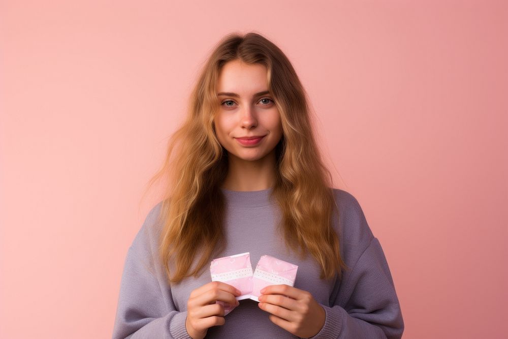 Portrait photo pink pink background.