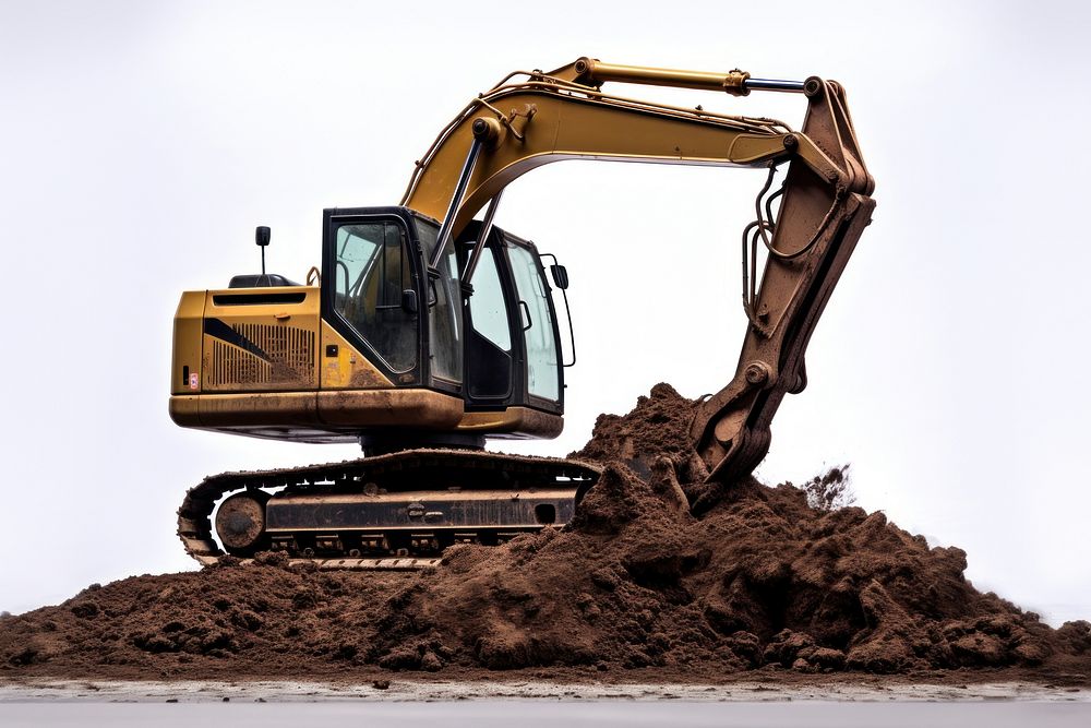 Excavator loader a soil  construction development.