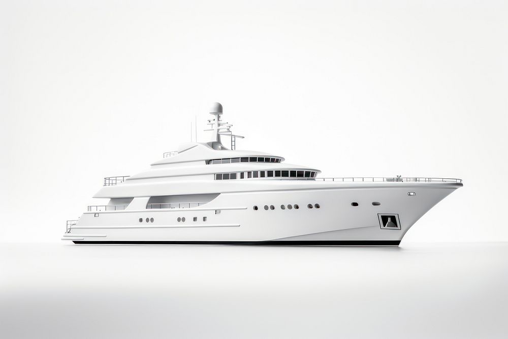 Luxury white ship vehicle yacht boat.