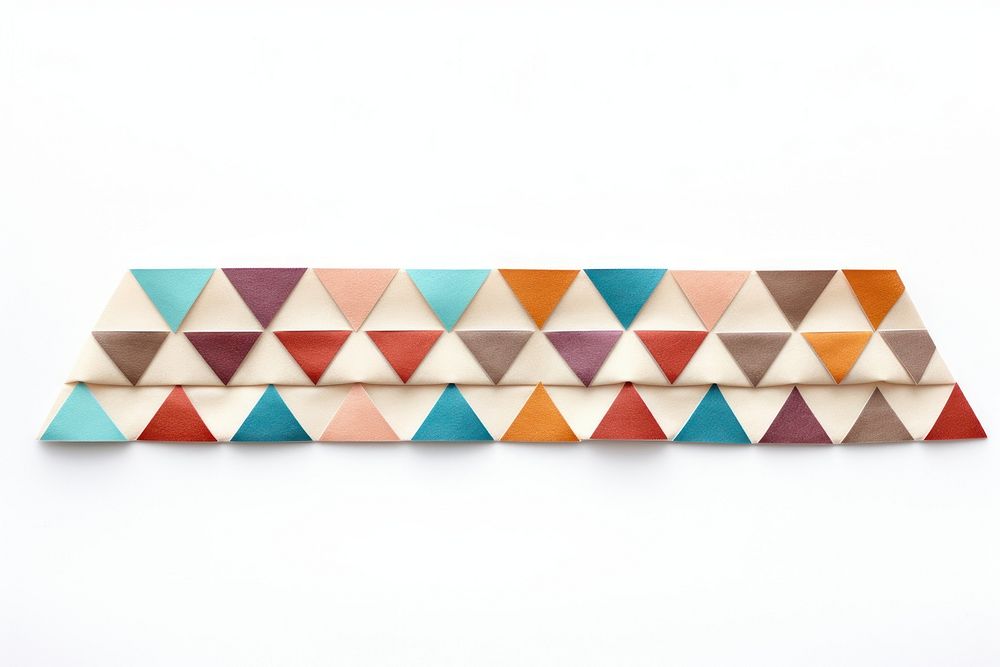 Triangle geometric pattern adhesive strip white background rectangle origami.