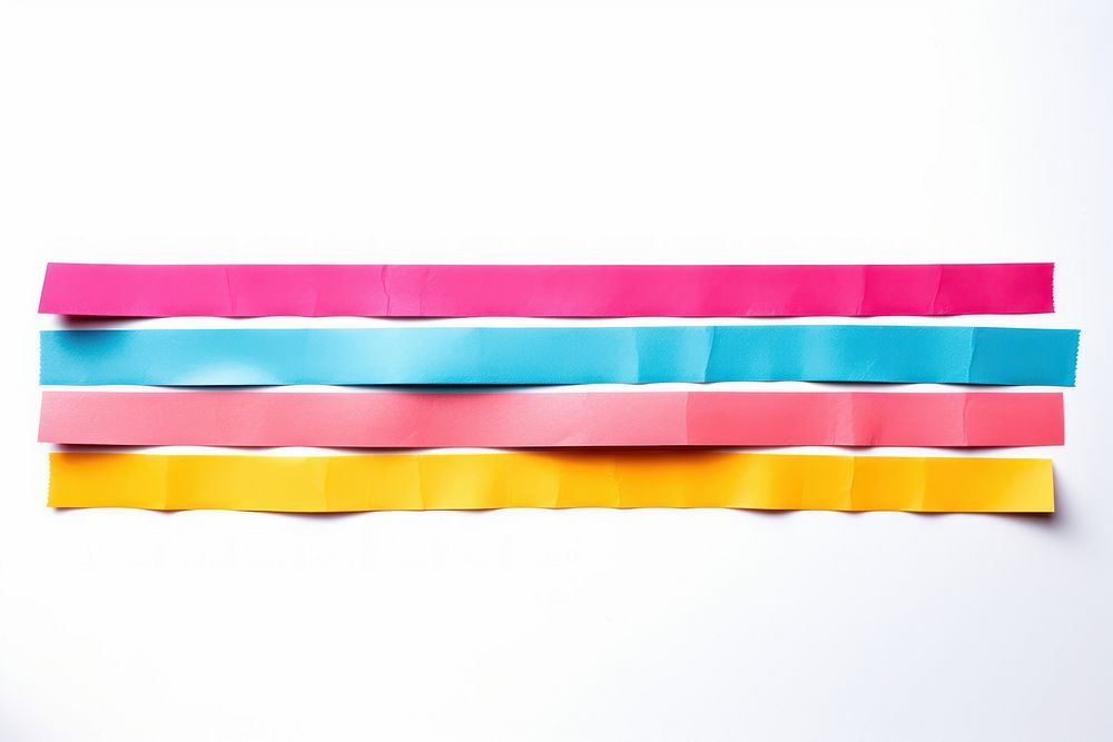 Vibrant colors adhesive strip paper white background accessories.
