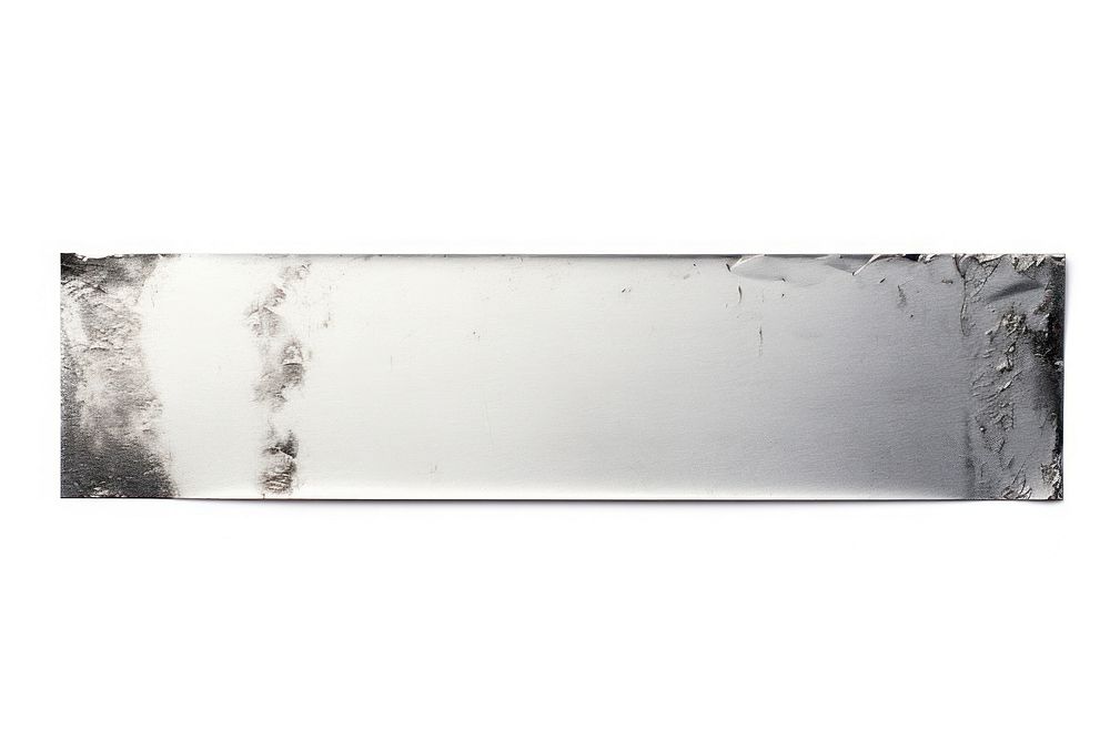 Aluminium adhesive strip white background rectangle paper.