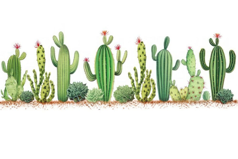 Cactus pattern adhesive strip plant white background outdoors.