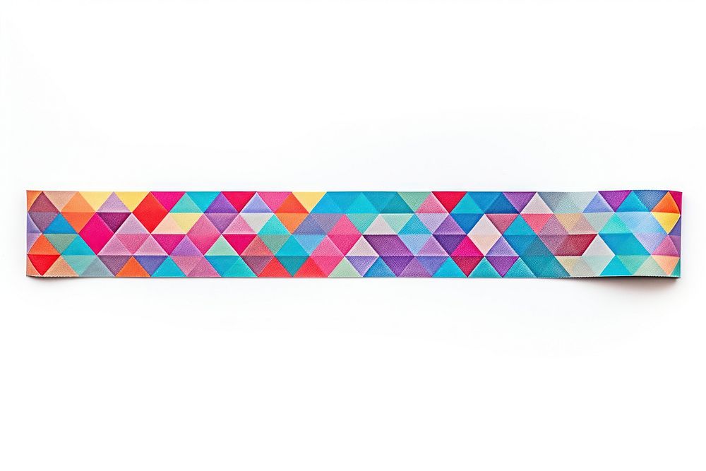 Colorful geometric pattern adhesive strip white background accessories creativity.