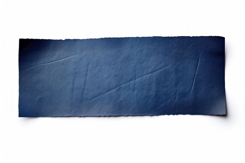 Dark blue adhesive strip paper white background accessories.