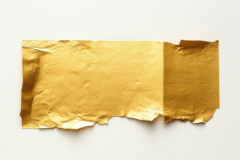 Gold foil adhesive strip backgrounds paper white background.