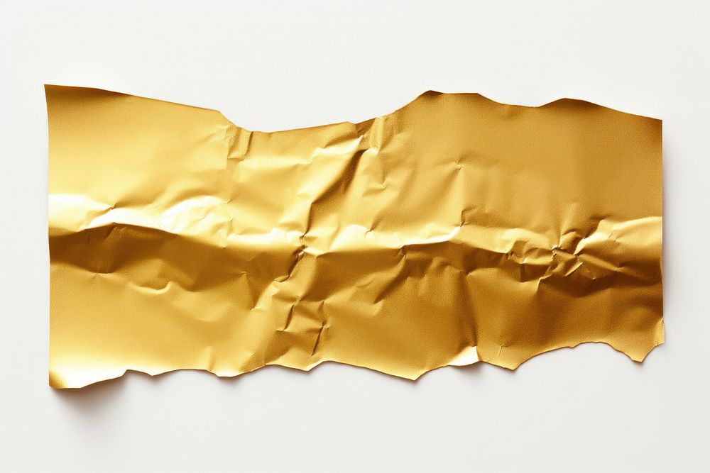 Gold foil adhesive strip paper white background aluminium.