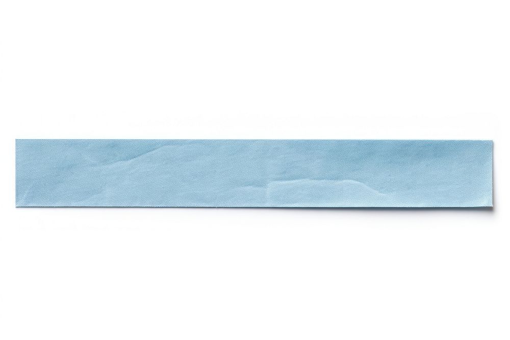 Light blue adhesive strip paper white background simplicity.