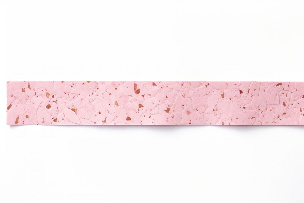 Pink terrazzo adhesive strip white background rectangle magenta.