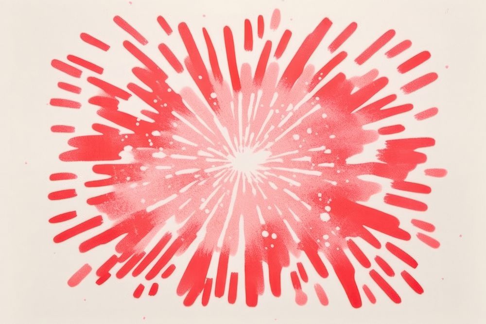 Simple abstract Risograph printing illustration minimal of fireworks art backgrounds paper.