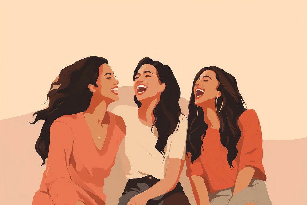 Three Friendship laughing friendship adult.