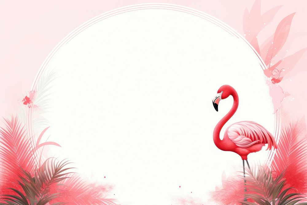 Flamingo frame pastel animal bird spoonbill.