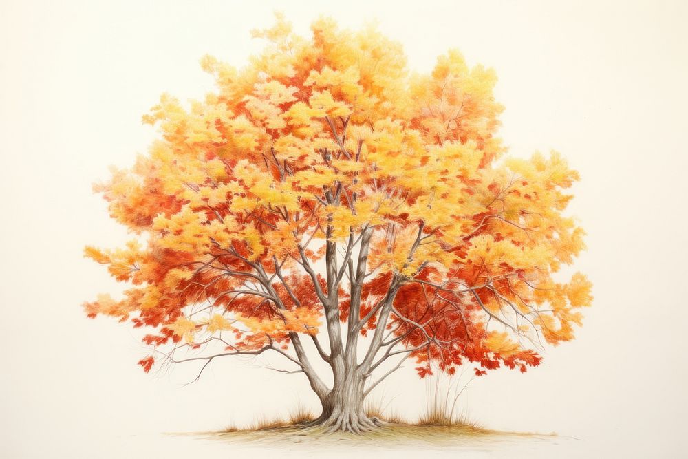 Maple tree painting plant tranquility.