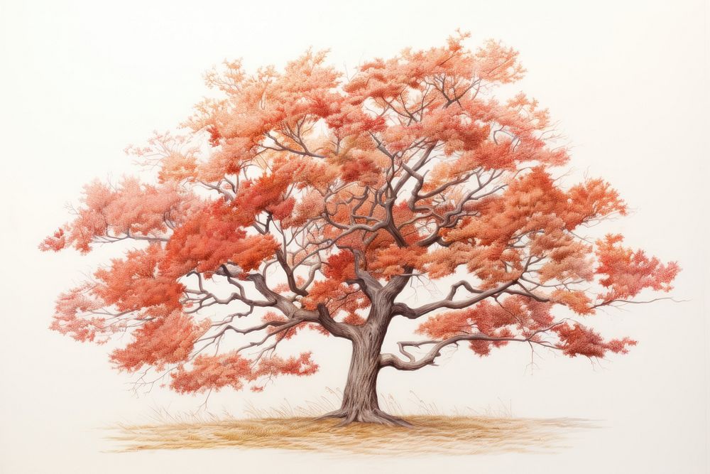 Maple tree painting drawing sketch.