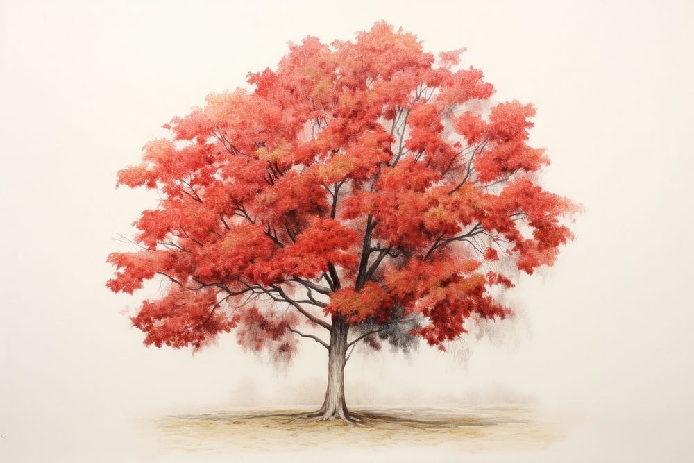 Maple tree painting plant tranquility.