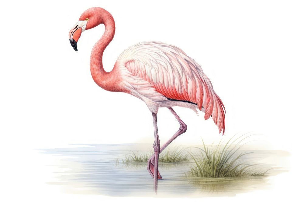 Flamingo bird animal spoonbill wildlife.
