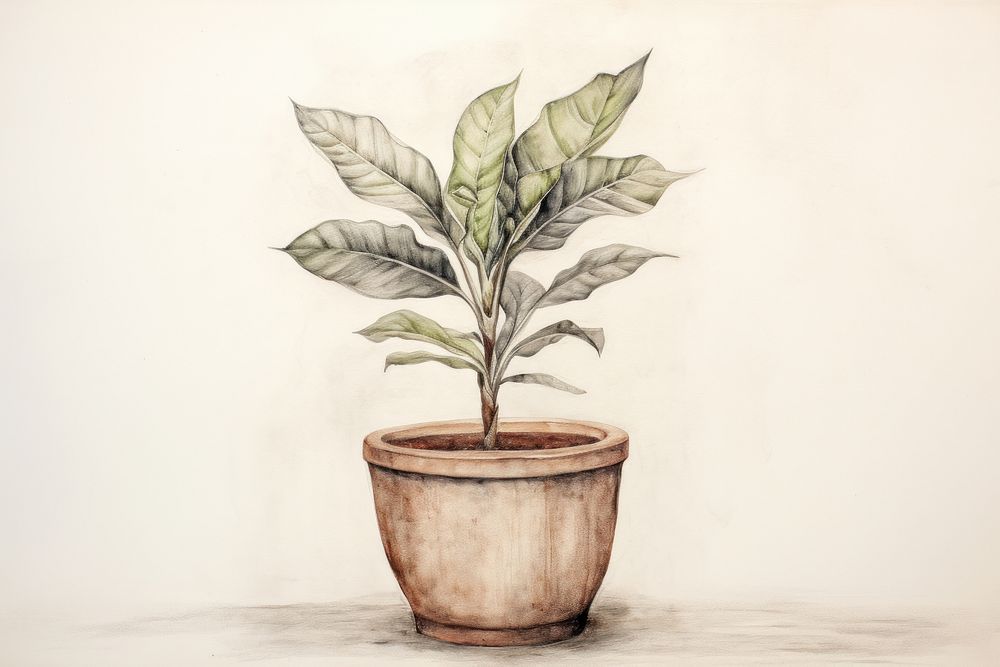 Plant in a pot plant bonsai leaf.