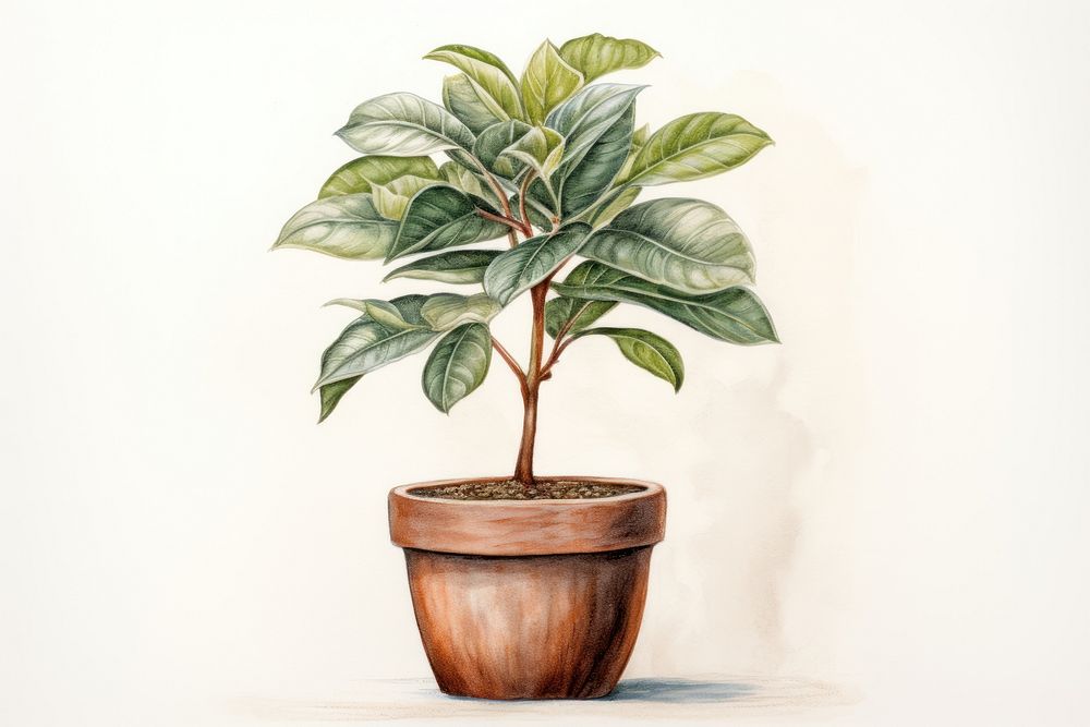 Plant in a pot plant bonsai leaf.