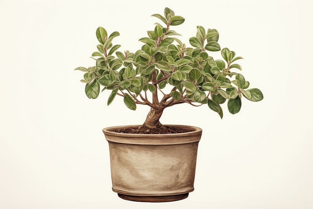 Shrub in a pot bonsai plant leaf.