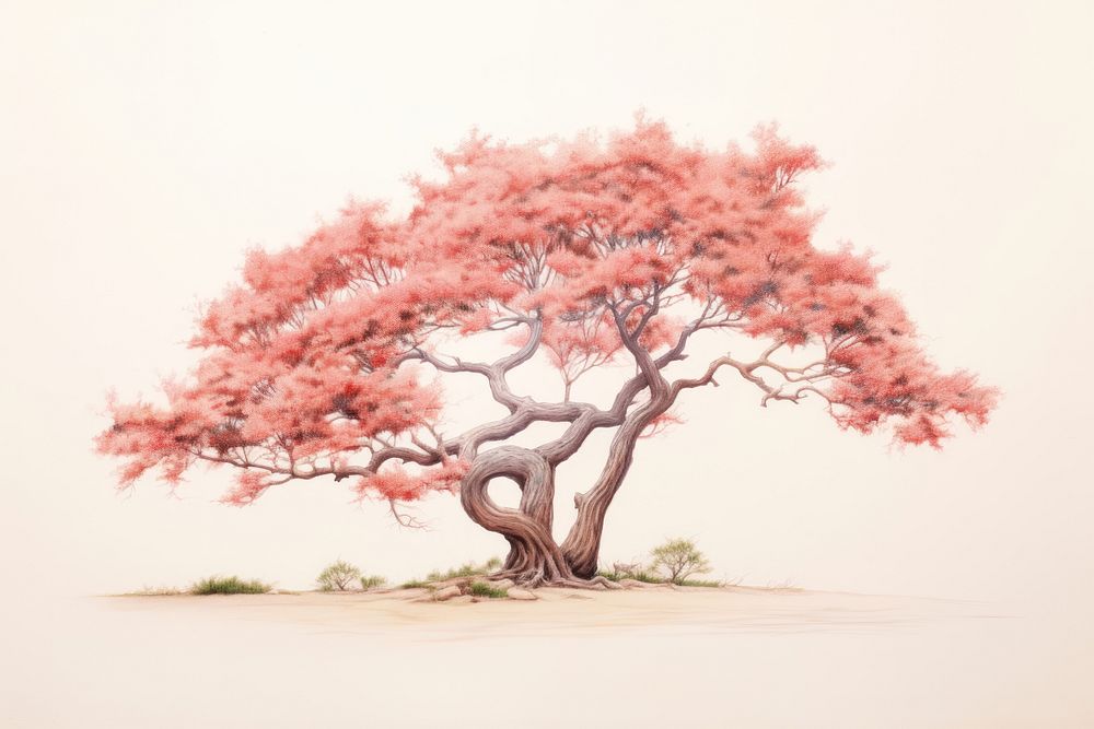 Tree painting blossom drawing.