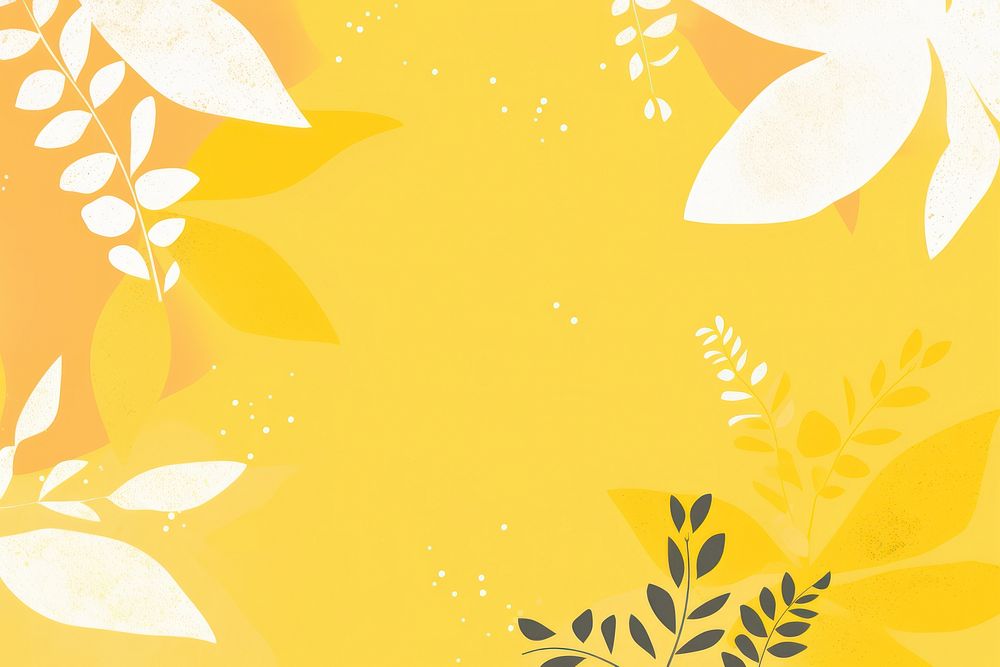 Yellow leaf border backgrounds pattern astronomy.