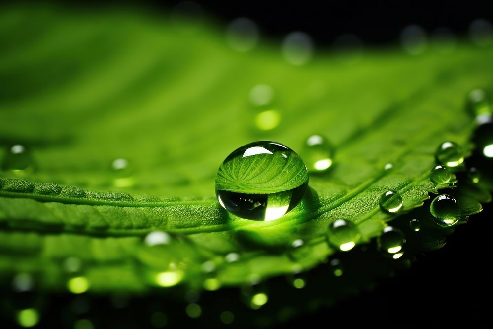 Water drop green background backgrounds plant leaf.