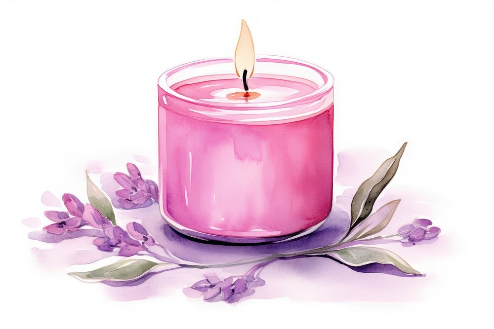 Aromatherapy candle white background freshness lavender.