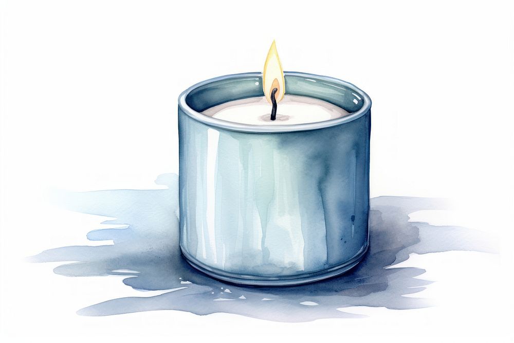 Aromatherapy candle fire white background cylinder.