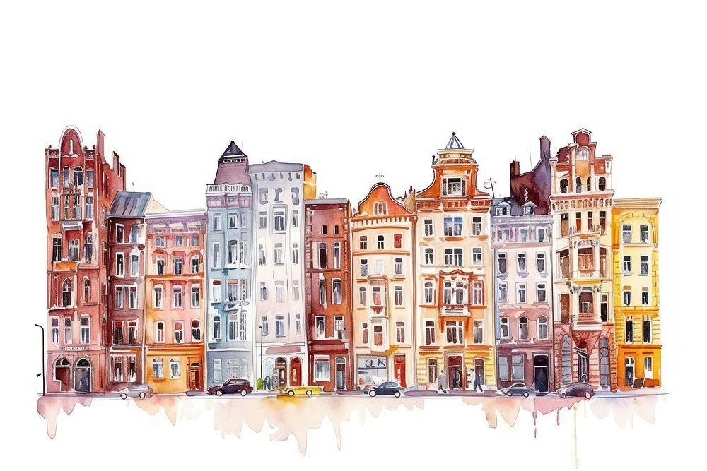 Illustration of buildings architecture cityscape house.