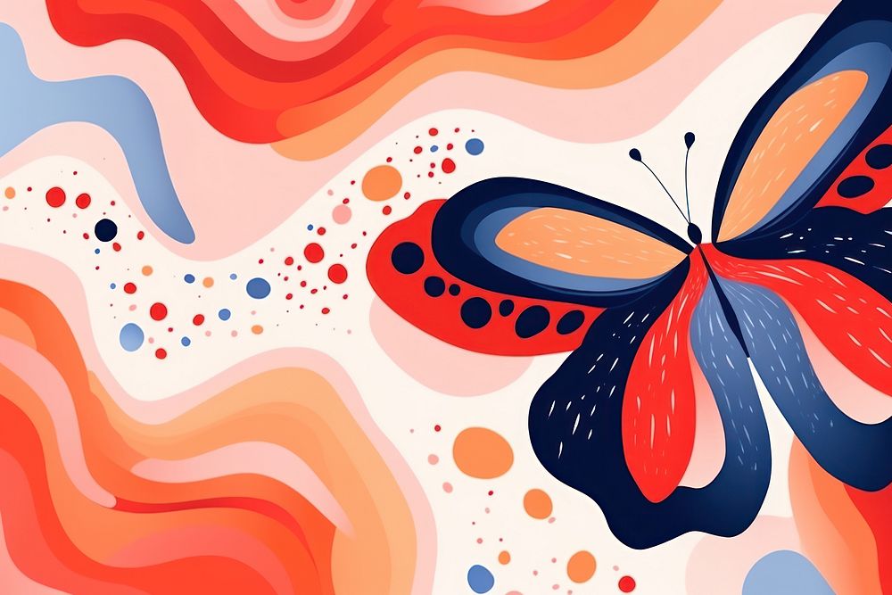 Memphis butterfly abstract shape backgrounds pattern line.