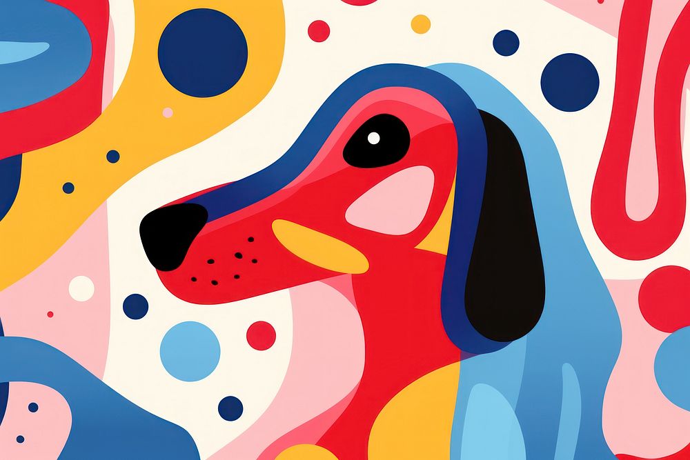 Memphis dogs abstract shape backgrounds pattern animal.