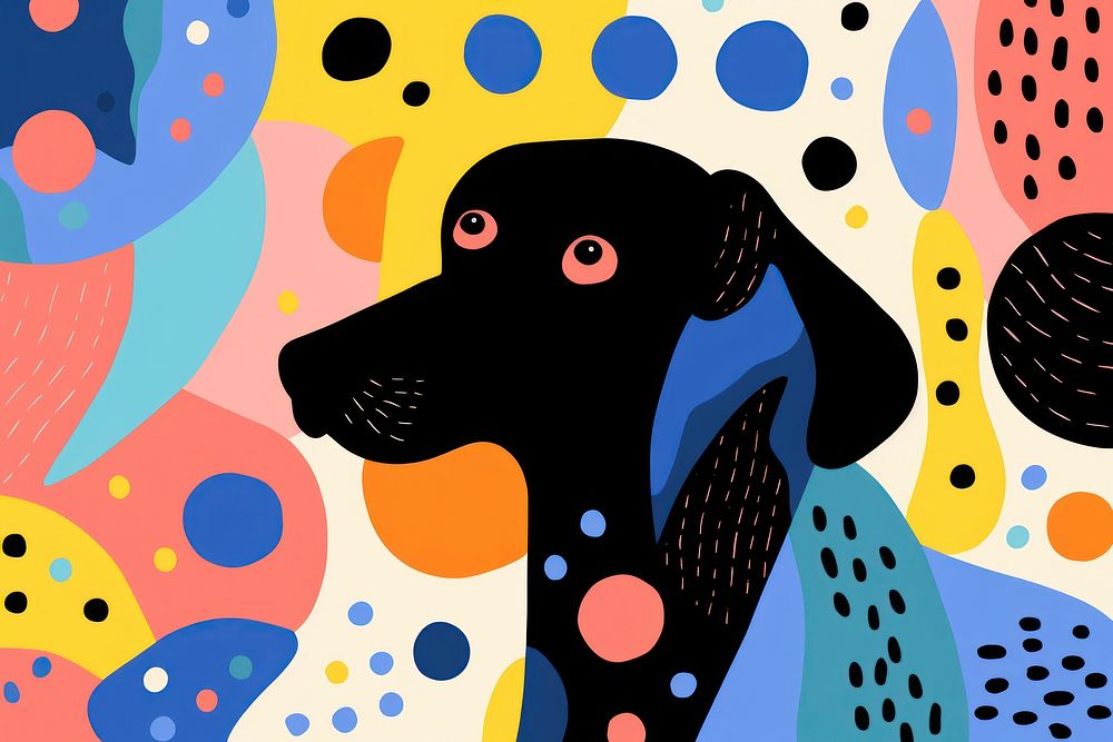 Memphis dogs abstract shape backgrounds pattern animal.
