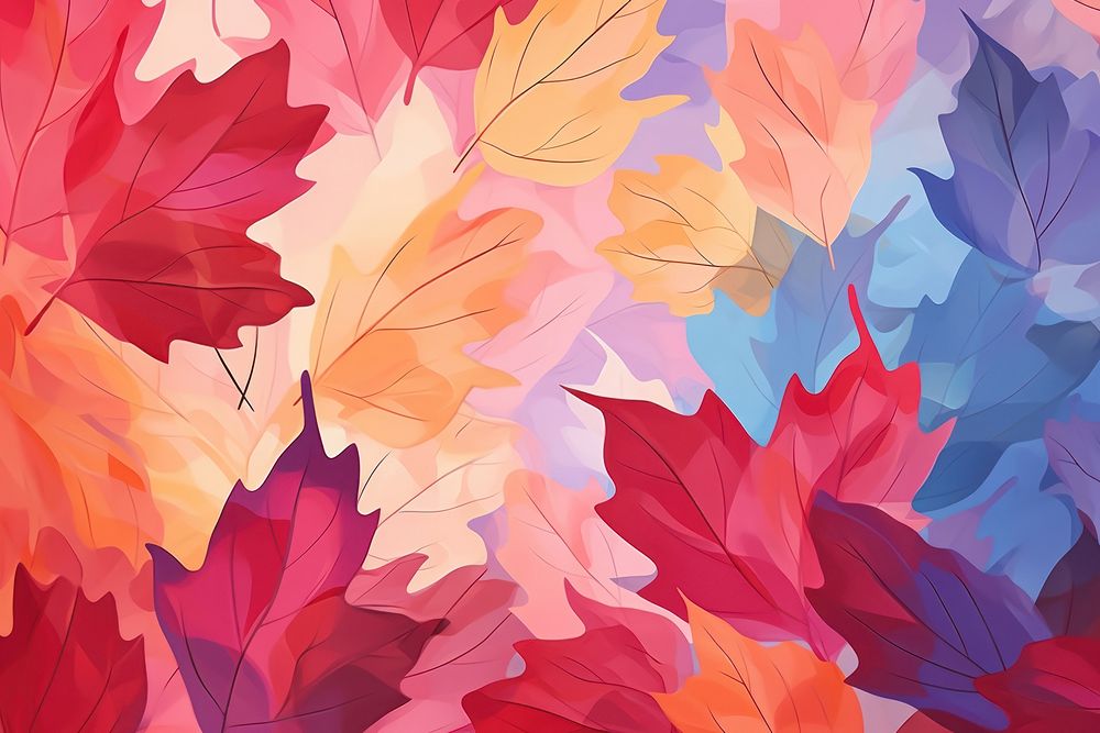 Memphis maple leaves abstract shape backgrounds pattern plant.