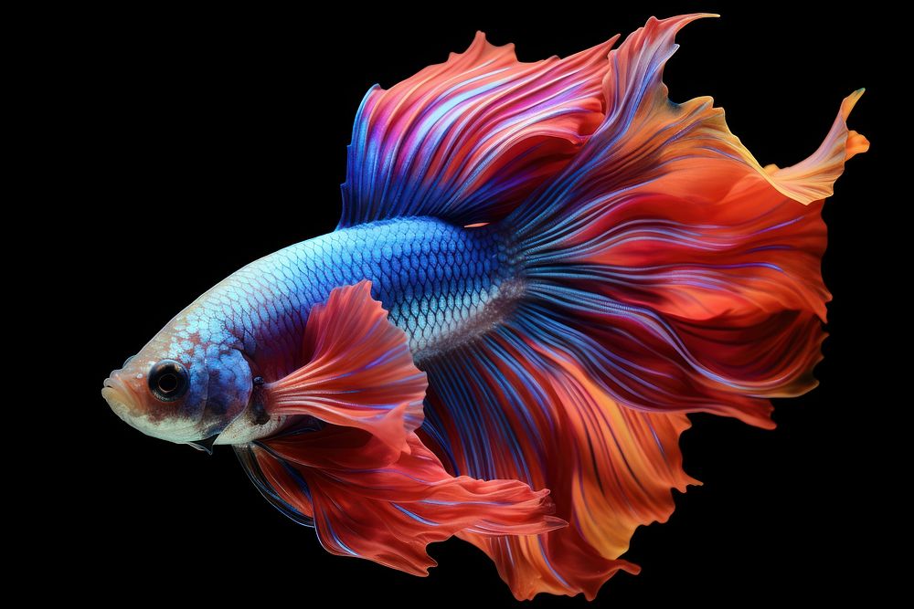 Bi-color betta fish goldfish animal underwater.