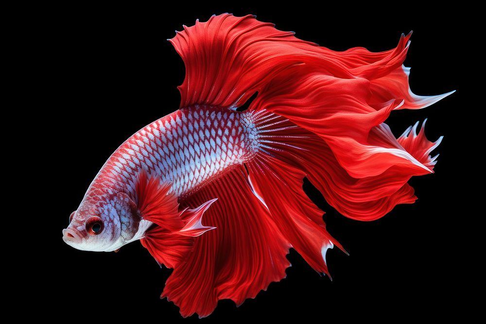 Betta fish animal red underwater.