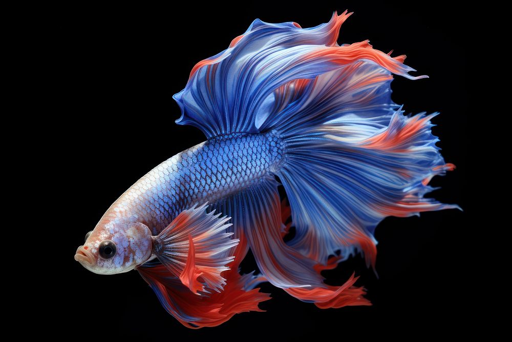 Fantail betta fish animal black | Premium Photo - rawpixel