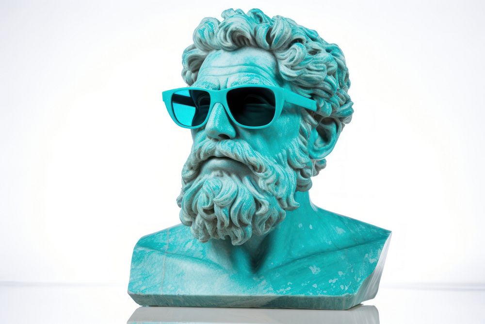 Ancient Greek sculpture sunglasses art turquoise.