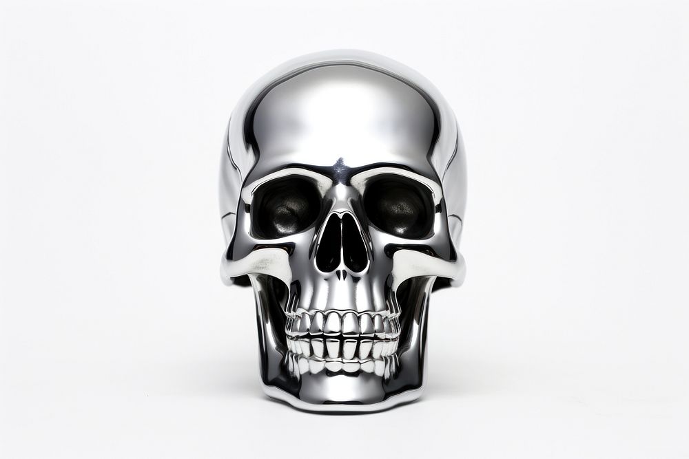 A skull white background jewelry spooky.