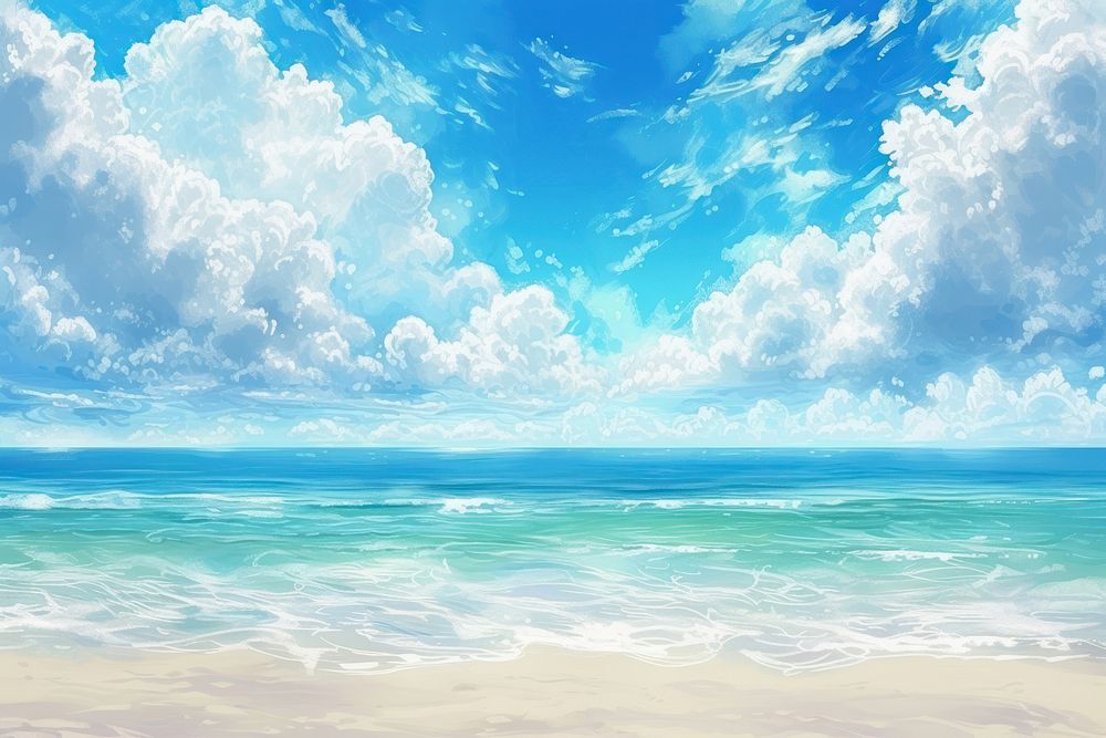 Tropical beach with blue sky backgrounds abstract outdoors.