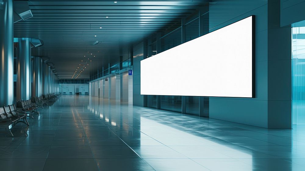 Airport terminal architecture corridor screen.